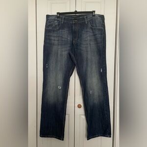 Rower Classic Fit Baggy Jeans Dark Wash Embroidered 42x34